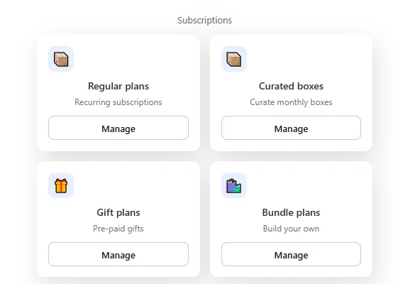 Four subscription types, one dashboard
